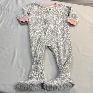 Carter's - 18M - Grey and Pink Fleece Onesie Sleeper with Star Pattern